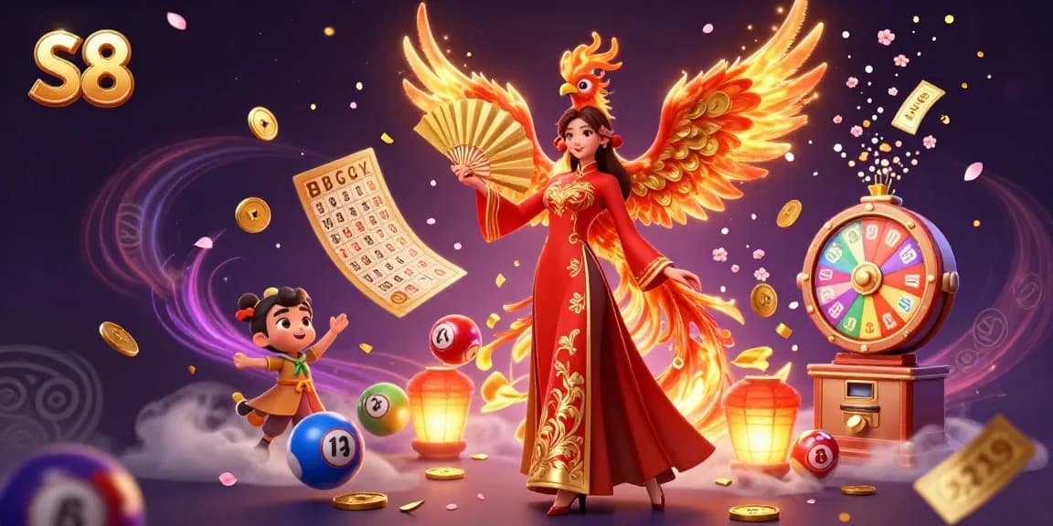 Spin the S8 lottery for stunning rewards with golden wings and vibrant colors!