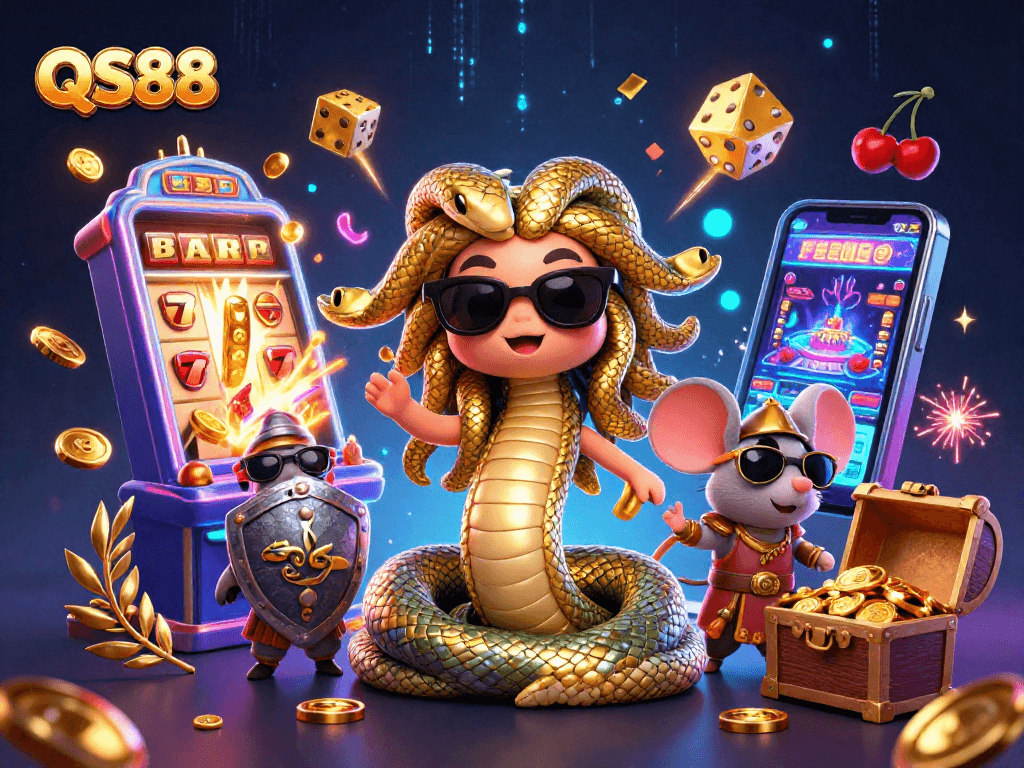 Experience the thrill of QS88 with Medusa, a warrior mouse, and jackpot excitement!
