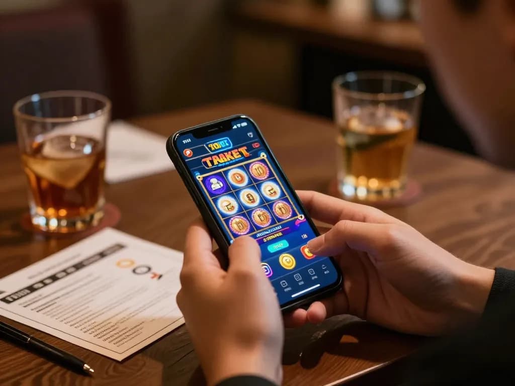 Engaged player using mobile casino app at home representing nhà cái sc88 for enjoyable gambling experience
