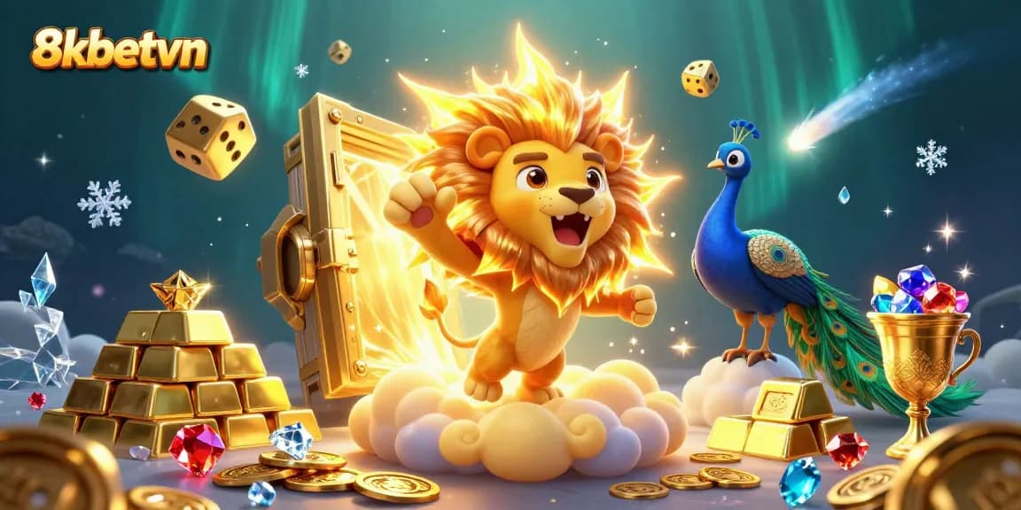 Experience thrilling action at 8kbetvn with colorful casino elements and vibrant scenes.