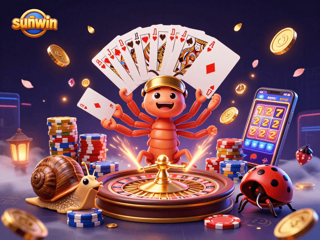 Experience heart-pounding excitement at sunwin as a snail high-roller pushes chips in a vibrant casino scene