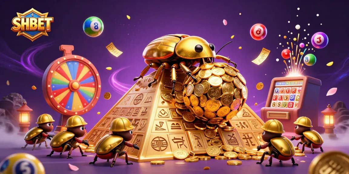 Experience winning thrills with SHBET’s vibrant casino world, featuring playful golden beetles and dynamic games.
