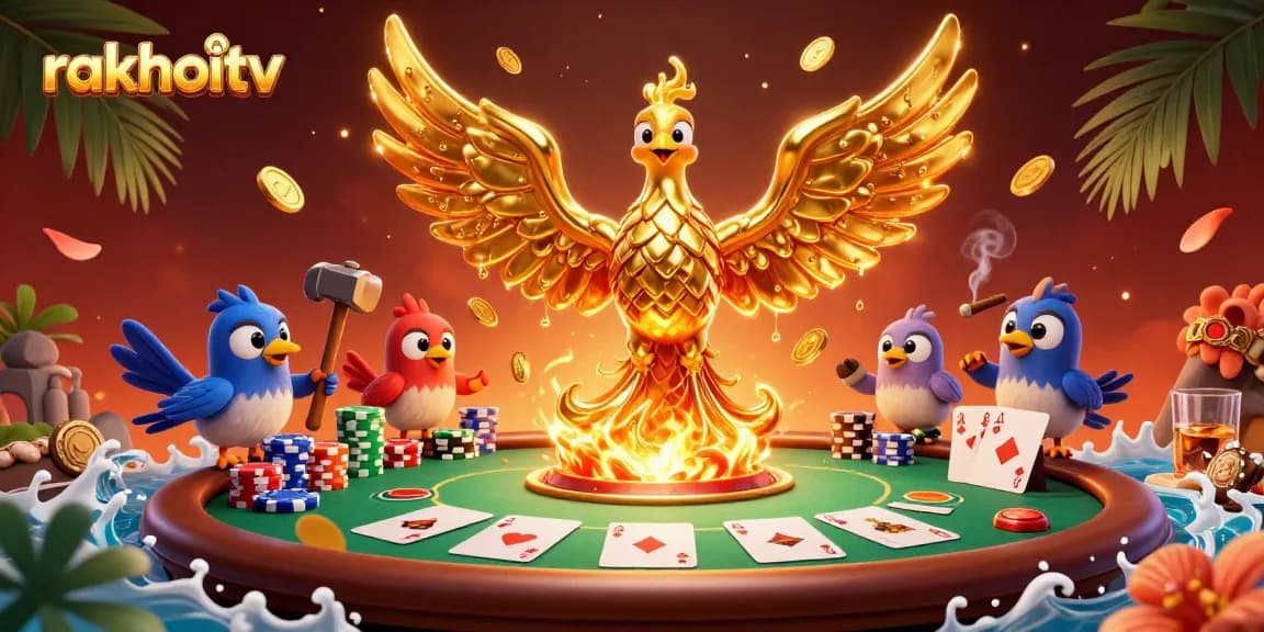 Experience the thrill of rakhoitv with vibrant poker action and dynamic golden phoenix energy!