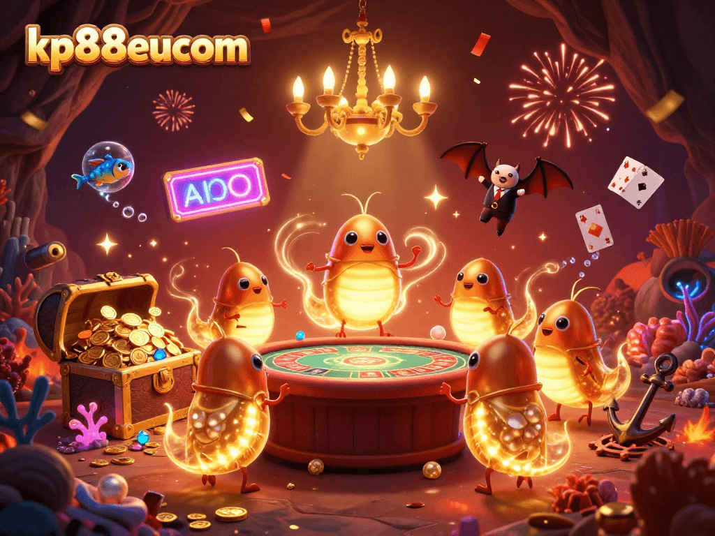 Experience kp88eucom with glowworms illuminating a dynamic cave casino full of treasures and excitement.