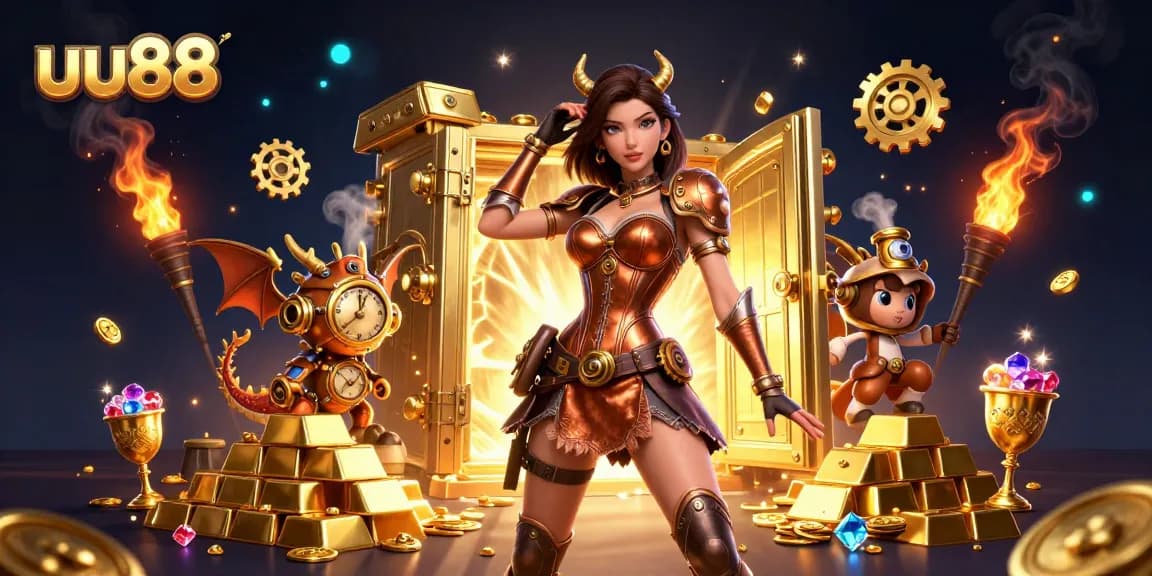 Experience thrilling gaming action at uu88 with stunning visuals and vibrant casino elements.