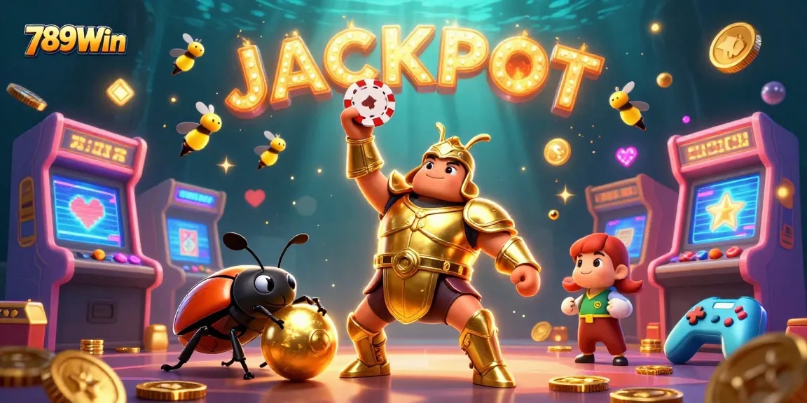 Engage in thrilling gameplay at 789Win while admiring the exuberant 3D casino-themed illustration.