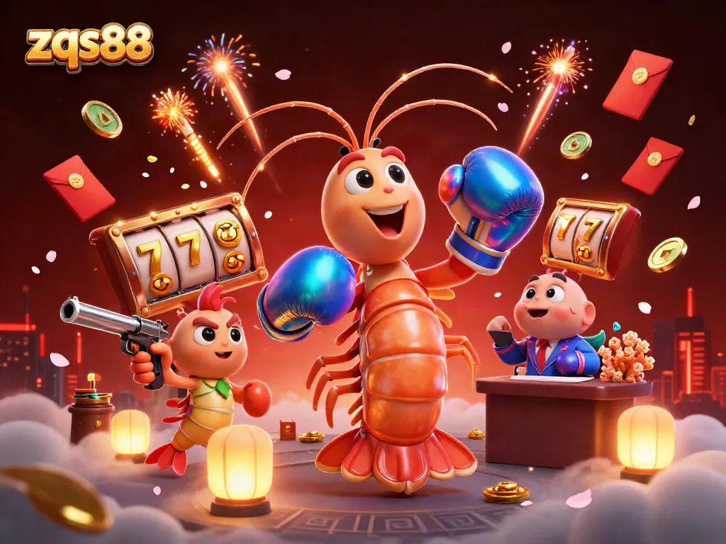 Experience thrilling action at zqs88 with vibrant slot reels and colorful characters in a dynamic 3D scene.
