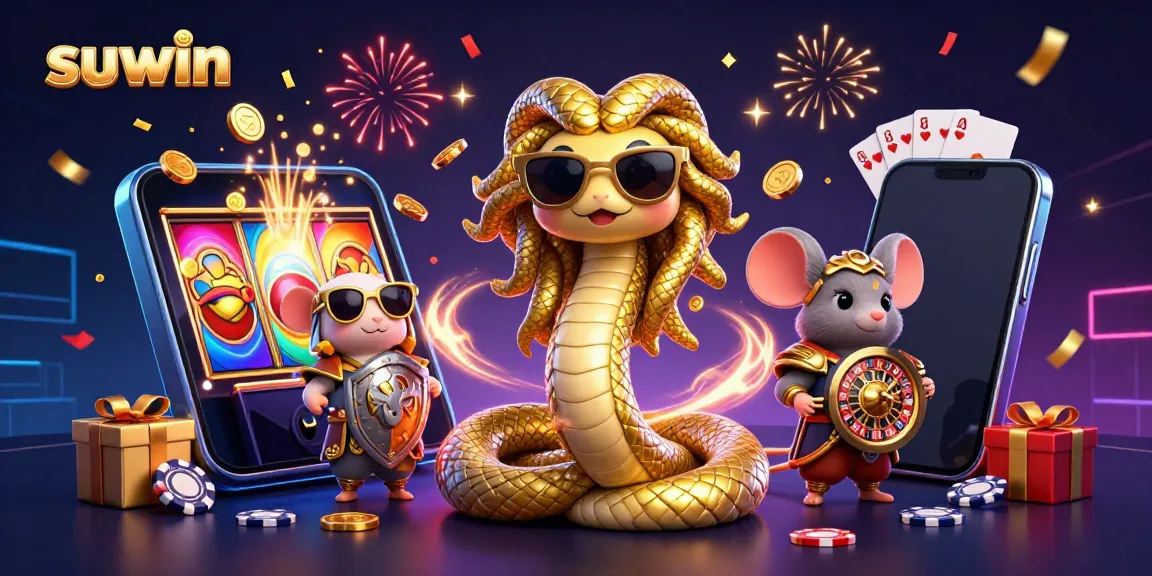 Spin the reels and win with suwin in this vibrant 3D casino illustration showcasing games and excitement.