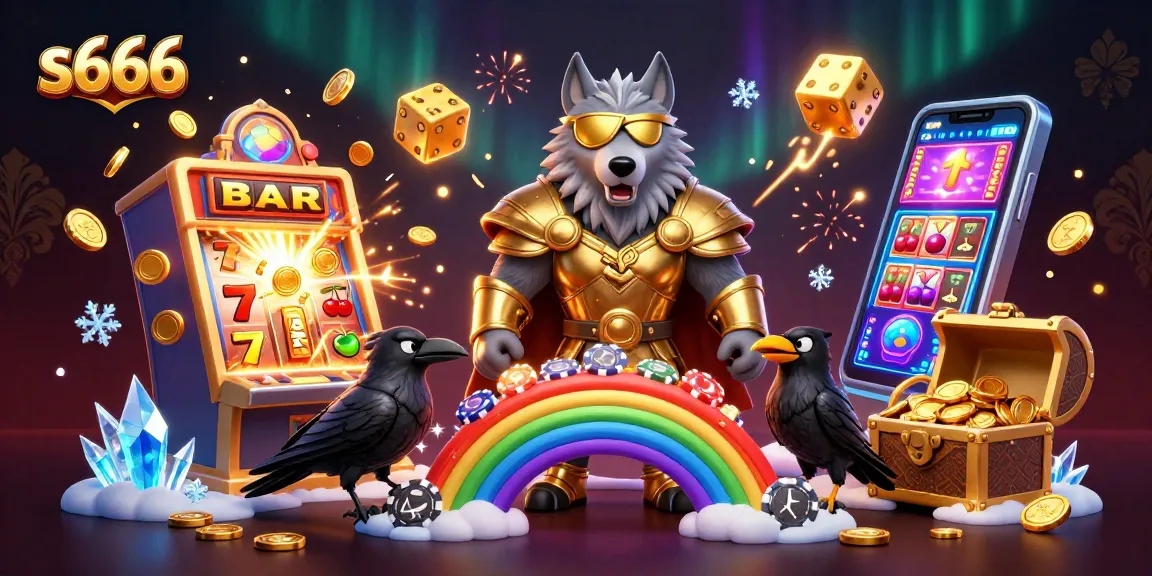 Experience the excitement of s666 with an exhilarating online casino scene, rich in vibrant colors and action.