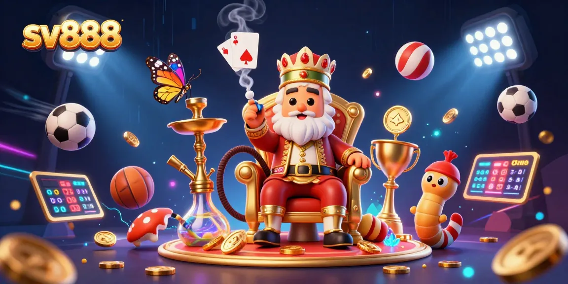 Engage with sv888's thrilling gaming experience featuring an epic 3D casino scene filled with excitement.