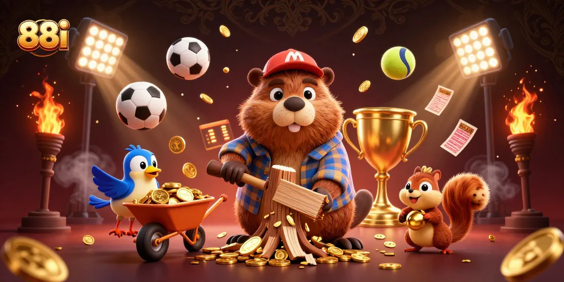 Bet and win with 88i in a vibrant, action-filled casino scene showcasing dynamic sports elements.