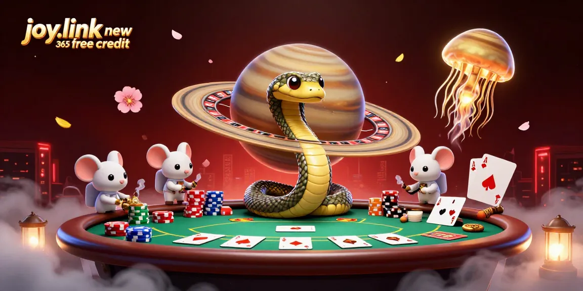 Engage with the thrilling atmosphere of joy.link new 365 free credit while colorful astronauts interact around a cosmic roulette scene.