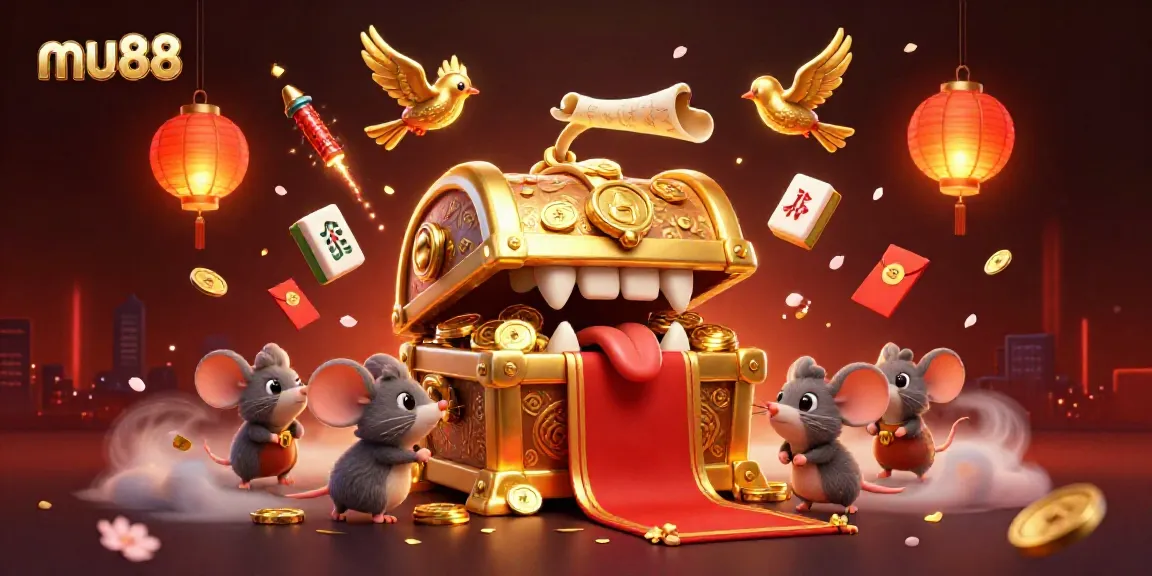 Experience thrilling riches with mu88 casino, featuring a captivating golden treasure chest lure.