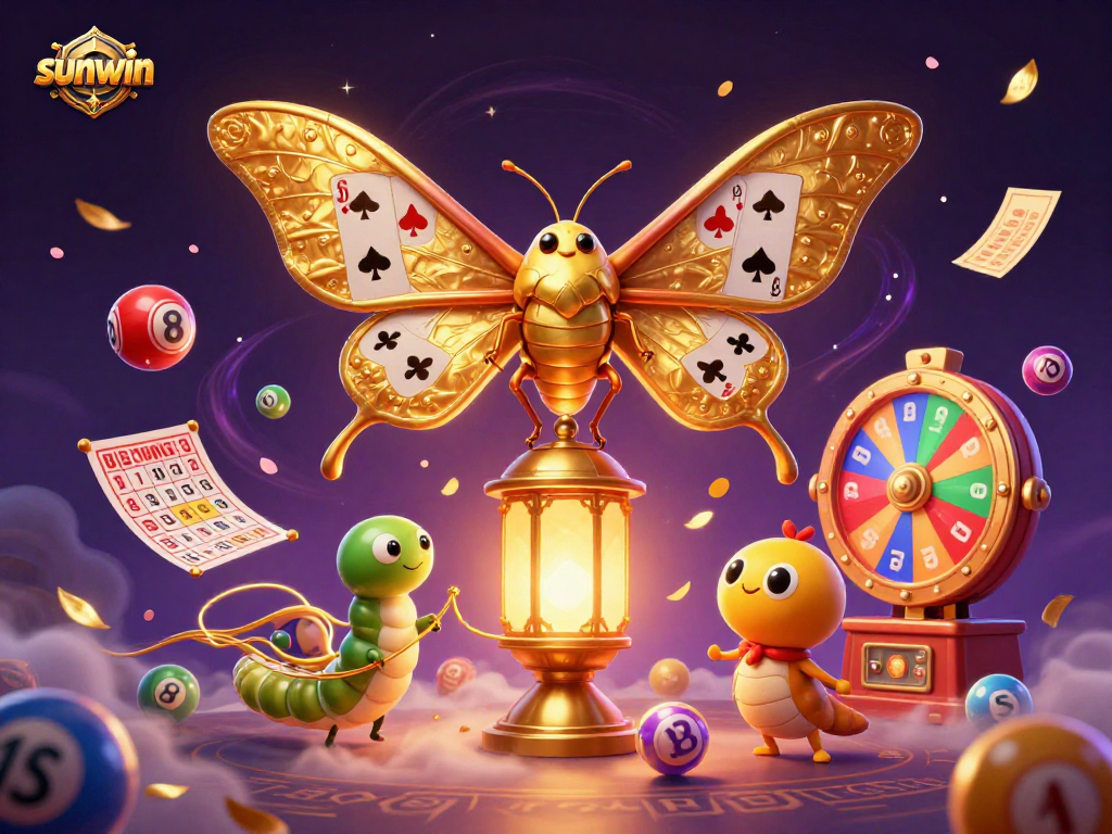 Experience sunwin's vibrant casino atmosphere with energetic lottery elements and dynamic characters.