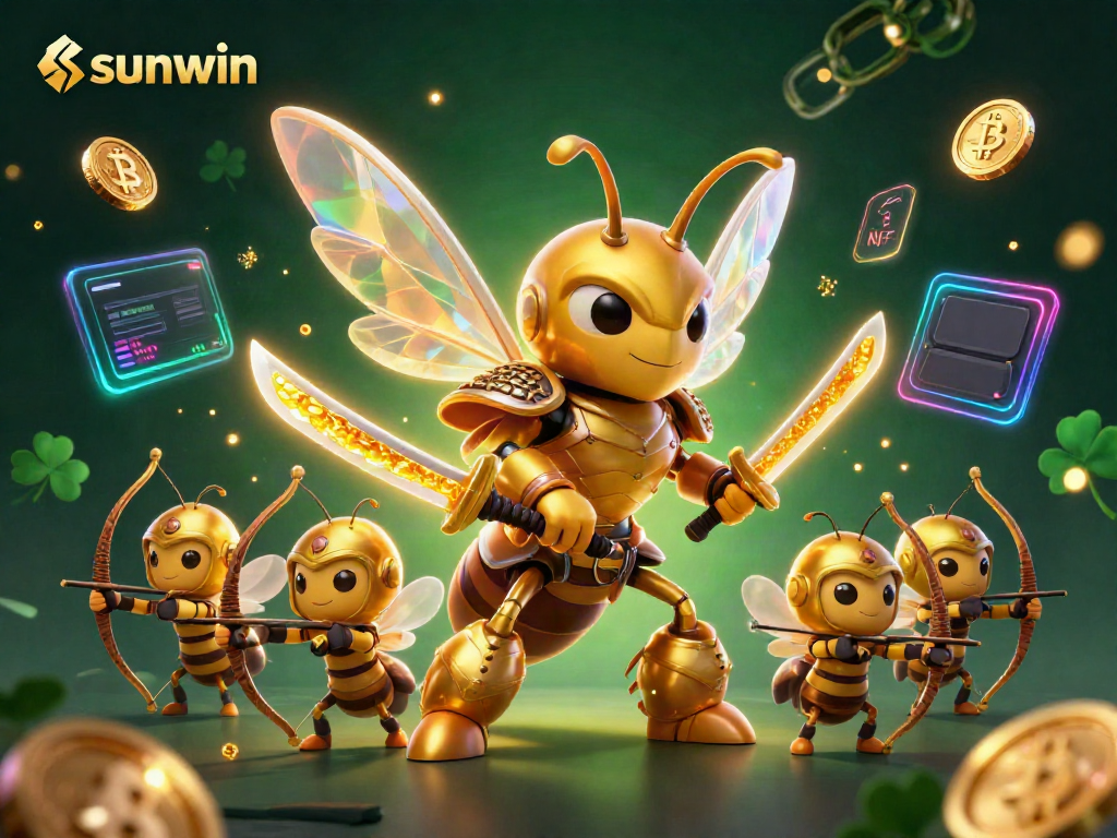 Play and win with sunwin in this vibrant casino-themed digital illustration