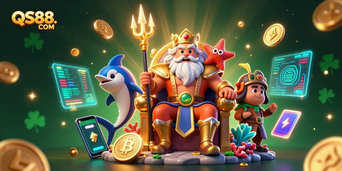 Engage with QS88. COM's vibrant casino world featuring Neptune and crypto elements.