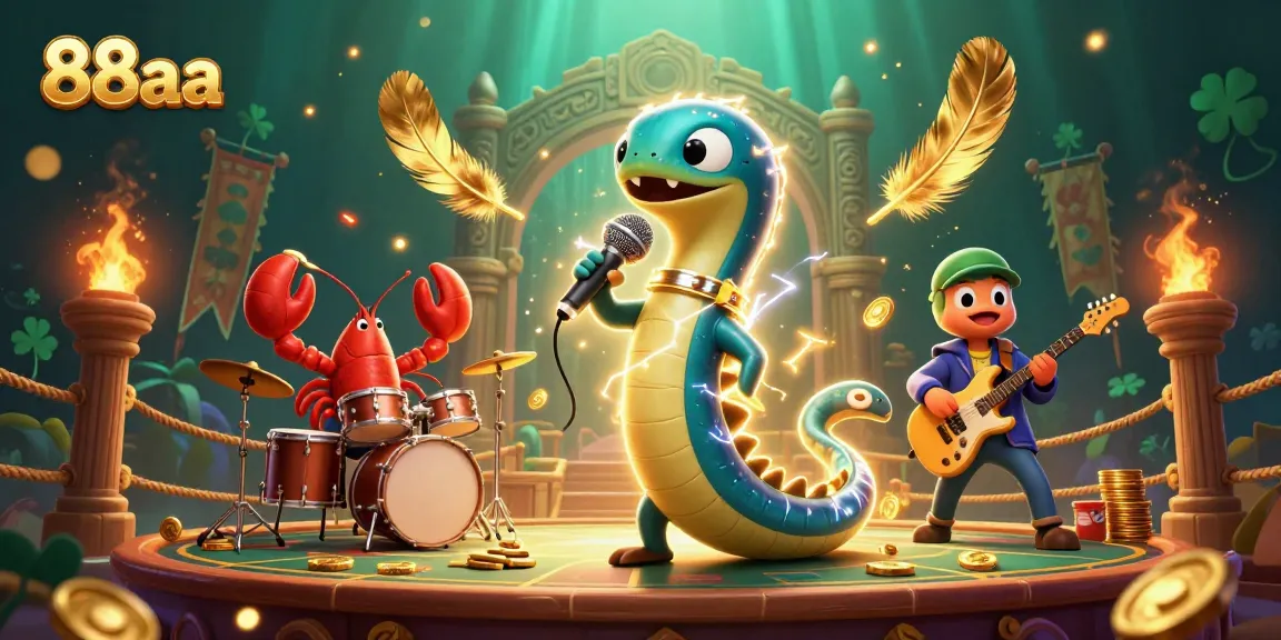 Experience the thrill of 88aa with vibrant characters and dynamic casino elements in a captivating underwater scene.
