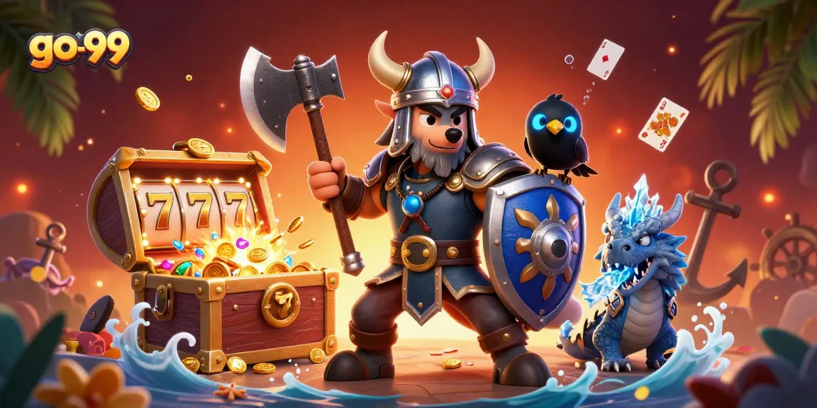 Spin the reels at go-99 with thrilling 3D characters in an engaging casino scene.