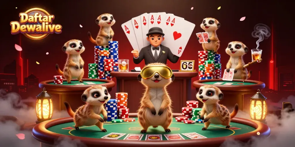 Engage in thrilling casino action with Daftar Dewalive featuring meerkat dealers and dynamic gameplay elements.