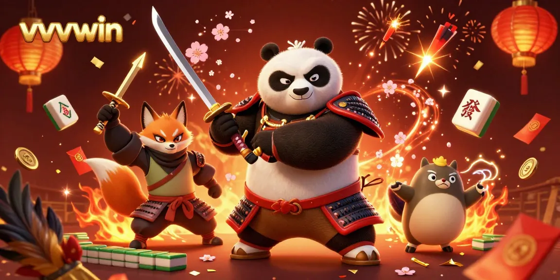 Engage in exciting cockfighting action at vvvwin, illustrated with dynamic characters and vibrant casino elements.