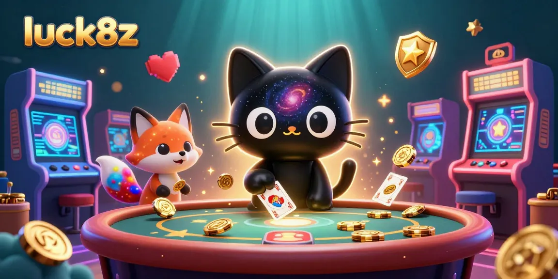 Experience thrilling gameplay and earn rewards at luck8z in this imaginative casino scene.