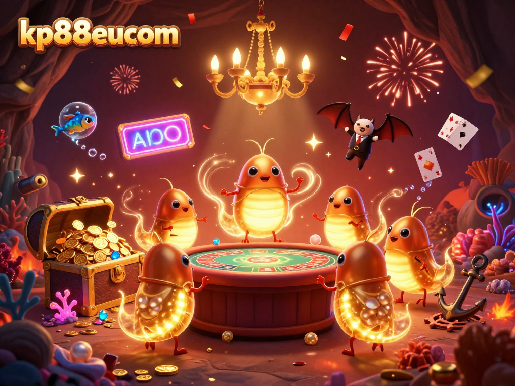 Experience kp88eucom with glowworms illuminating a dynamic cave casino full of treasures and excitement.