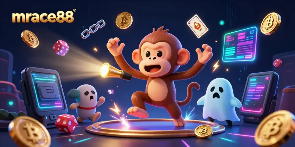 Engage in thrilling casino adventures at mrace88 with a mischievous monkey and ghost-hunter puppy.