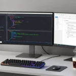 Discover innovative software development solutions with gi8ee in a modern tech workspace.