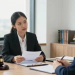 Consultation scene with lawyer discussing strategies, look what I found in legal documents.